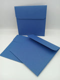 Enveloppe faite main carrée (100x100mm) - Bleue sapphire