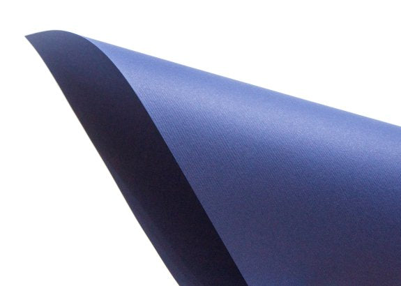 Enveloppe faite main carrée (100x80mm) - Bleu velours côtelé