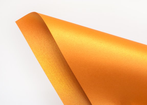 Enveloppe faite main carrée (140x90mm) - Orange pearl