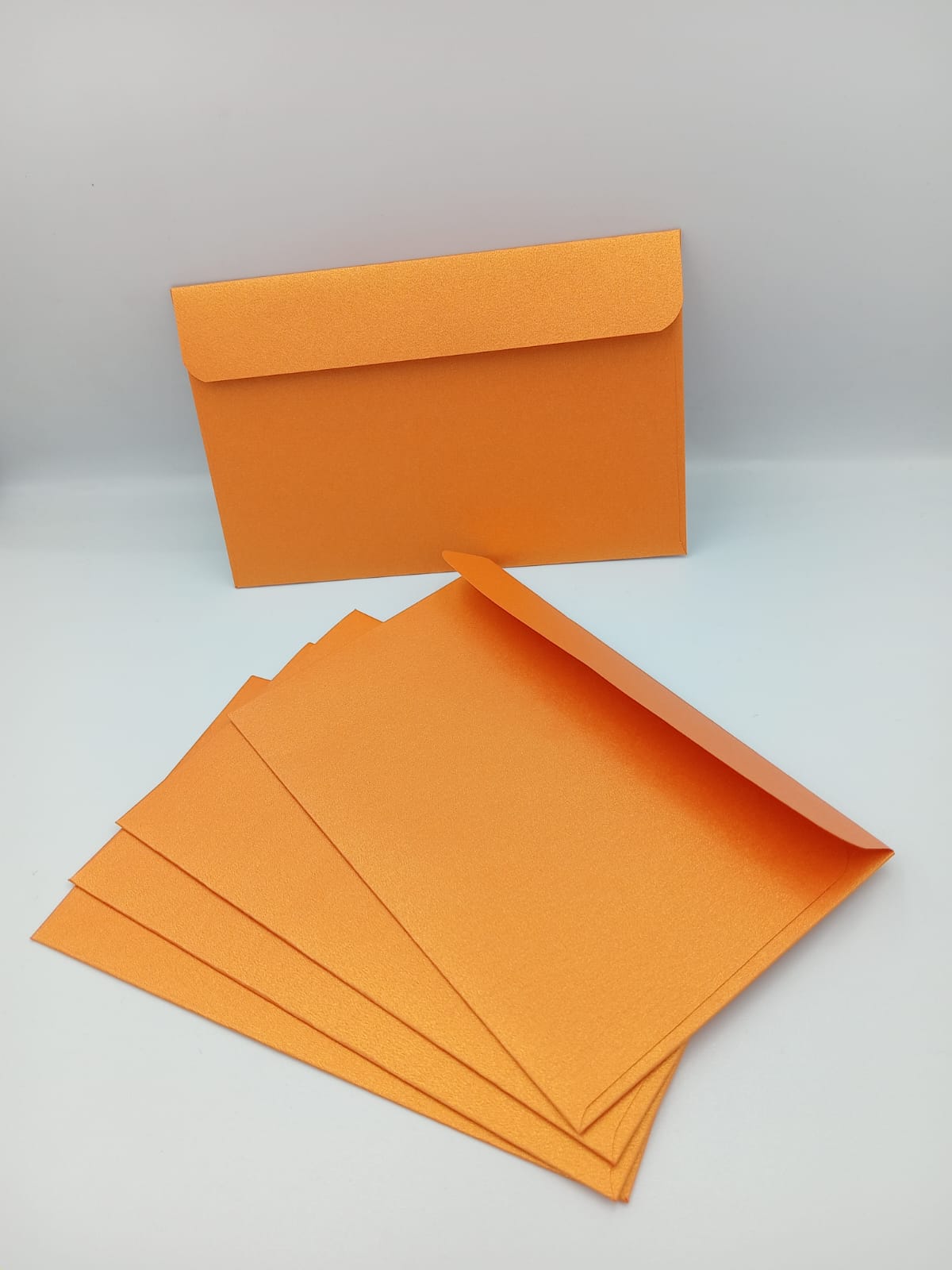 Enveloppe faite main carrée (140x90mm) - Orange pearl - AZUVIA